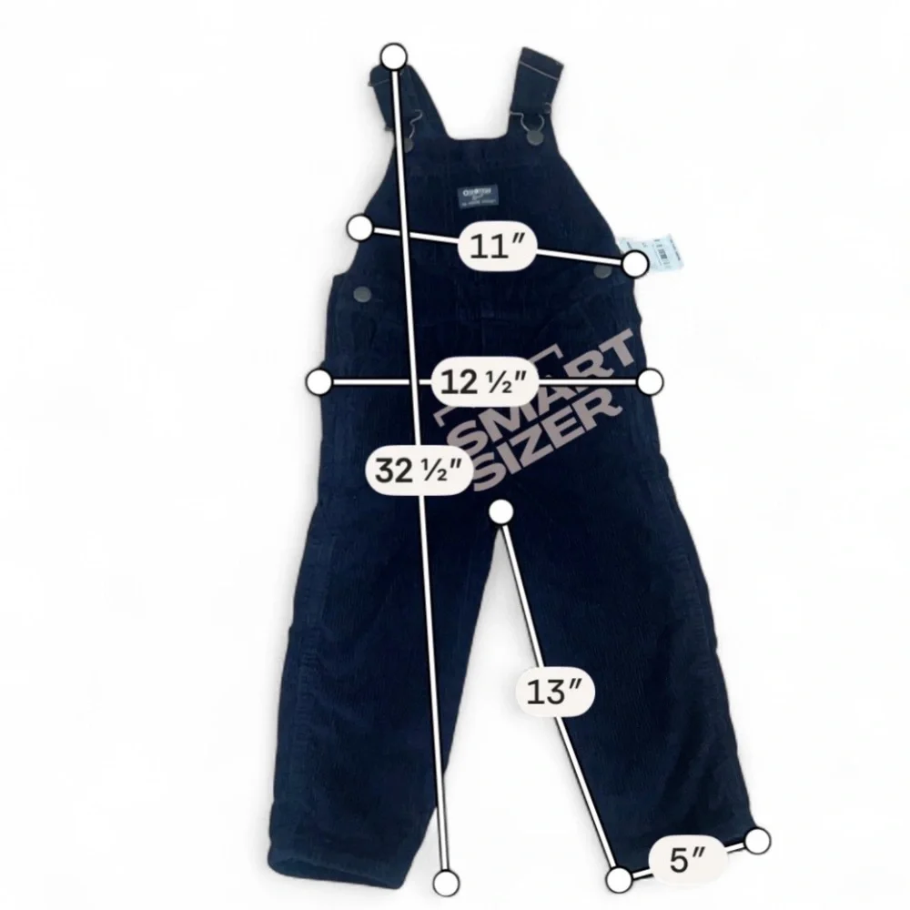 OshKosh B'gosh 3T Navy Corduroy Carpenter Overalls Kids Unisex Bib Preppy NWT